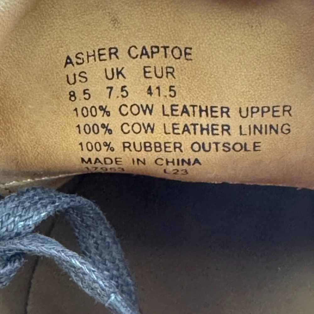 Polo Ralph Lauren Asher Cap Toe Derby Shoes Men's Size 8.5 Dark Brown $195 NEW